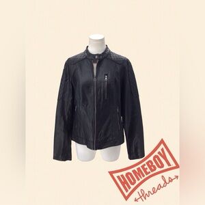 Levi's Black Leather Jacket Size Large
